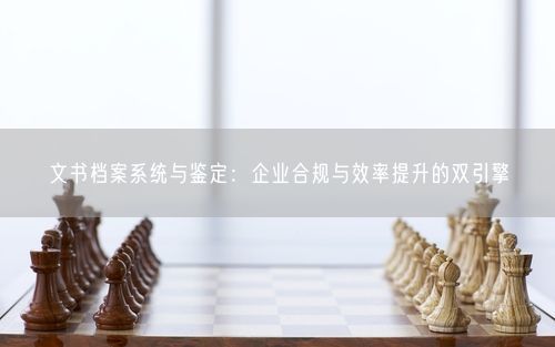 文书档案系统与鉴定：企业合规与效率提升的双引擎