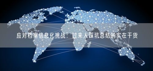 应对档案信息化挑战：过来人踩坑总结的实在干货