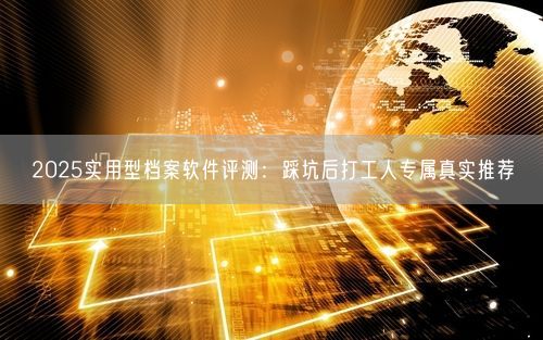 2025实用型档案软件评测:踩坑后打工人专属真实推荐