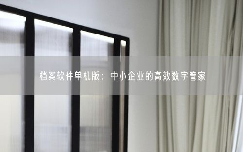 档案软件单机版：中小企业的高效数字管家