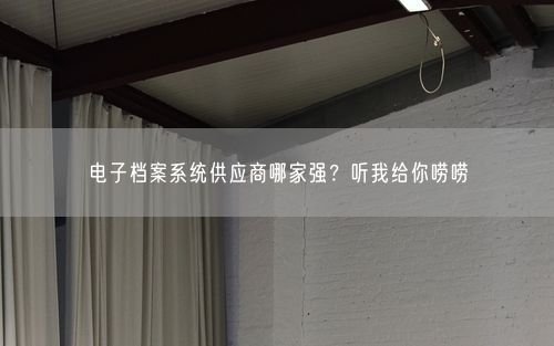 电子档案系统供应商哪家强？听我给你唠唠