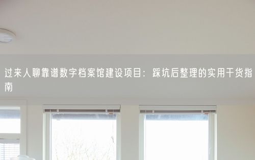 过来人聊靠谱数字档案馆建设项目：踩坑后整理的实用干货指南
