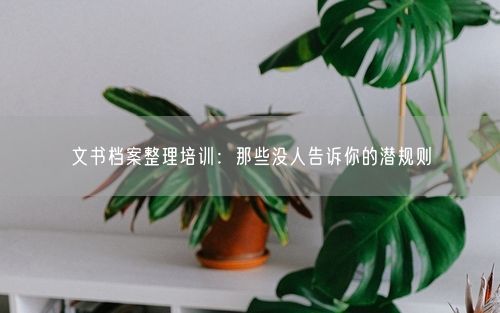 文书档案整理培训:那些没人告诉你的潜规则