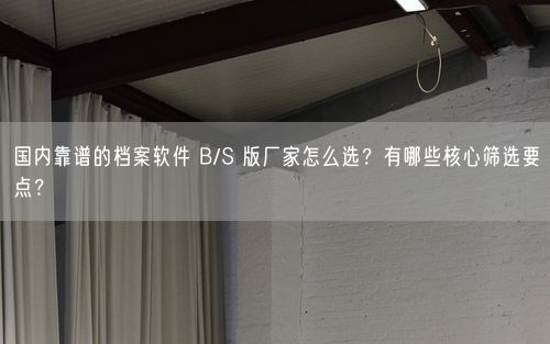 国内靠谱的档案软件 B/S 版厂家怎么选？有哪些核心筛选要点？