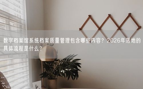 数字档案馆系统档案质量管理包含哪些内容？2026年落地的具体流程是什么？