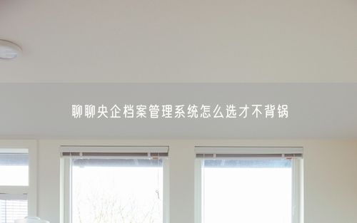 聊聊央企档案管理系统怎么选才不背锅