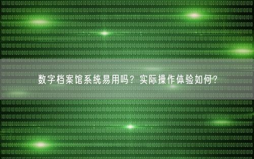 数字档案馆系统易用吗?实际操作体验如何?