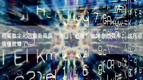 档案数字化与服务资质：别让“纸堆”拖垮你的效率，这几点搞懂就赚了