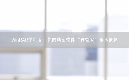 WinRAR单机版：你的档案软件“老管家”永不退休