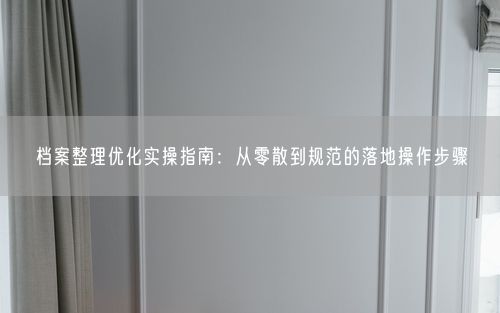 档案整理优化实操指南：从零散到规范的落地操作步骤