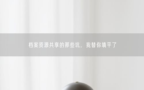 档案资源共享的那些坑，我替你填平了