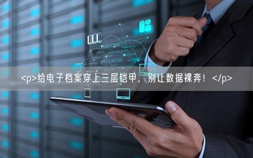 <p>给电子档案穿上三层铠甲，别让数据裸奔！</p>