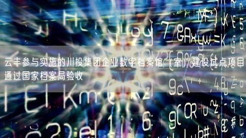 云丰参与实施的川投集团企业数字档案馆（室）建设试点项目通过国家档案局验收