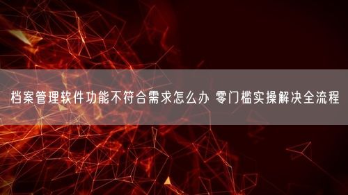 档案管理软件功能不符合需求怎么办 零门槛实操解决全流程
