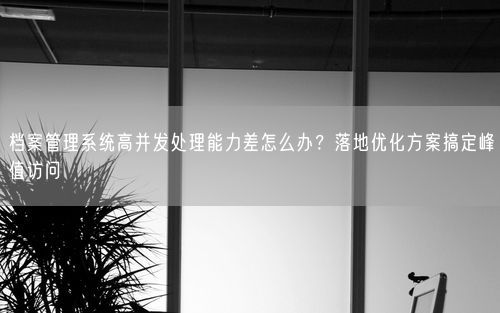 档案管理系统高并发处理能力差怎么办？落地优化方案搞定峰值访问