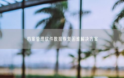 档案管理软件数据恢复困难解决方案
