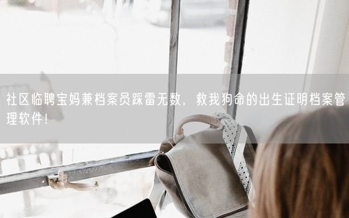 社区临聘宝妈兼档案员踩雷无数，救我狗命的出生证明档案管理软件！