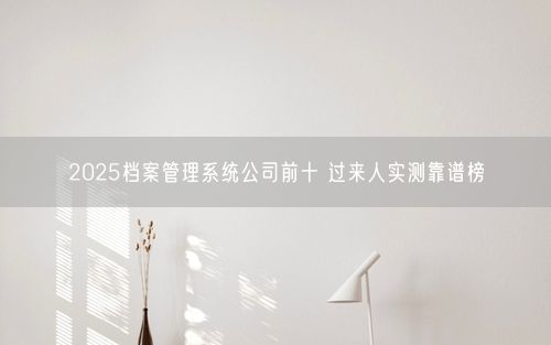 2025档案管理系统公司前十 过来人实测靠谱榜