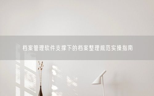 档案管理软件支撑下的档案整理规范实操指南