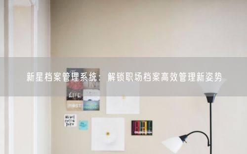 新星档案管理系统：解锁职场档案高效管理新姿势