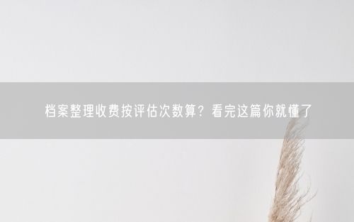 档案整理收费按评估次数算？看完这篇你就懂了