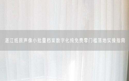 湛江纸质声像小批量档案数字化纯免费零门槛落地实操指南