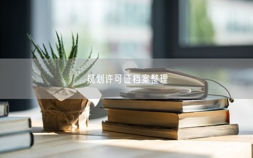 规划许可证档案整理