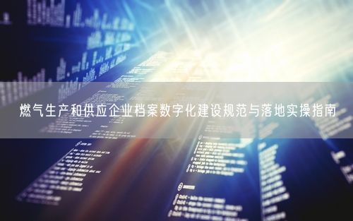 燃气生产和供应企业档案数字化建设规范与落地实操指南