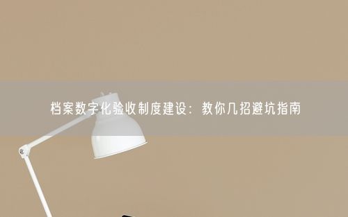 档案数字化验收制度建设：教你几招避坑指南