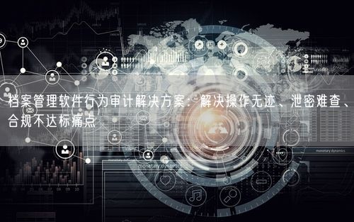 档案管理软件行为审计解决方案：解决操作无迹、泄密难查、合规不达标痛点
