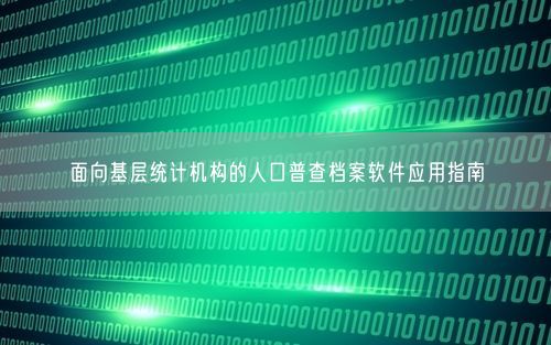 面向基层统计机构的人口普查档案软件应用指南