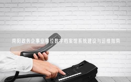 南阳政务企事业单位数字档案馆系统建设与运维指南