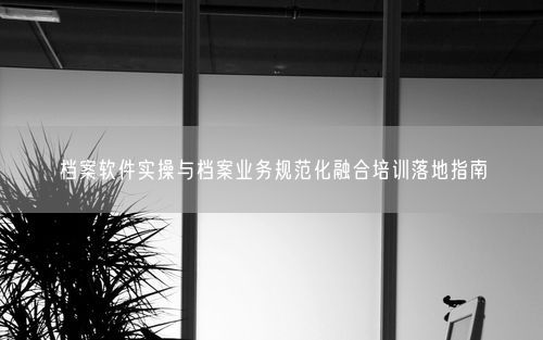 档案软件实操与档案业务规范化融合培训落地指南