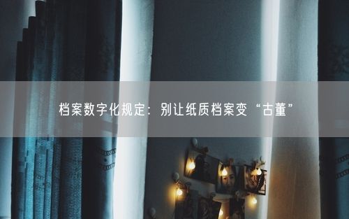 档案数字化规定:别让纸质档案变“古董”