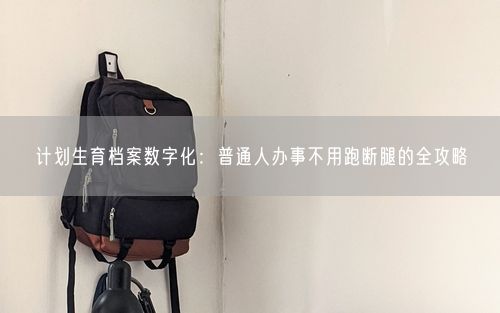 计划生育档案数字化：普通人办事不用跑断腿的全攻略