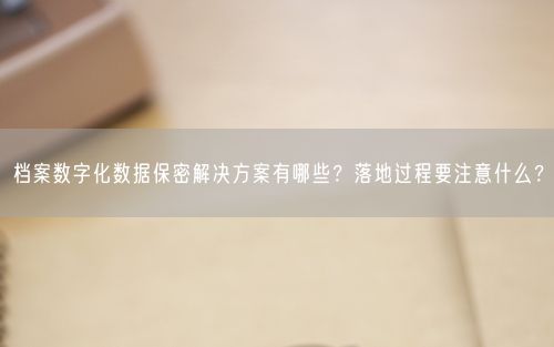 档案数字化数据保密解决方案有哪些？落地过程要注意什么？