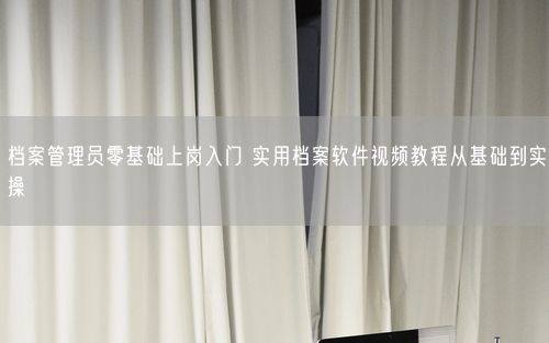 档案管理员零基础上岗入门 实用档案软件视频教程从基础到实操