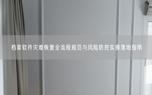 档案软件灾难恢复全流程规范与风险防控实操落地指南