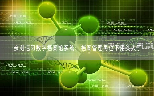 亲测信阳数字档案馆系统：档案管理再也不用头大了