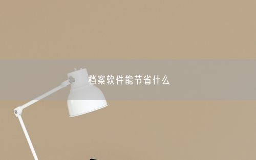 档案软件能节省什么