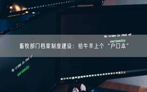 畜牧部门档案制度建设:给牛羊上个“户口本”