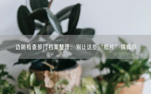 边防检查部门档案整理:别让这些“纸片”搞疯你