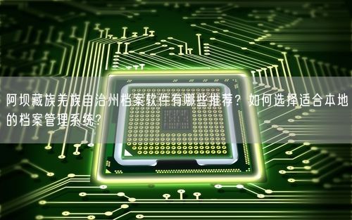 阿坝藏族羌族自治州档案软件有哪些推荐?如何选择适合本地的档案管理系统?
