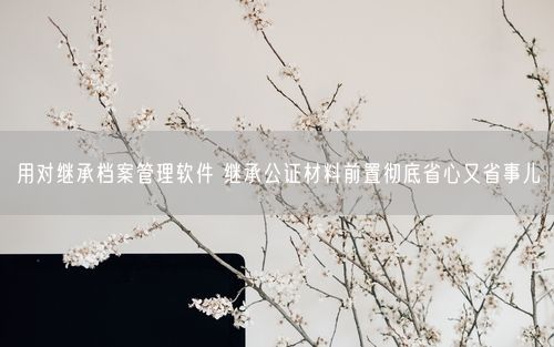 用对继承档案管理软件 继承公证材料前置彻底省心又省事儿