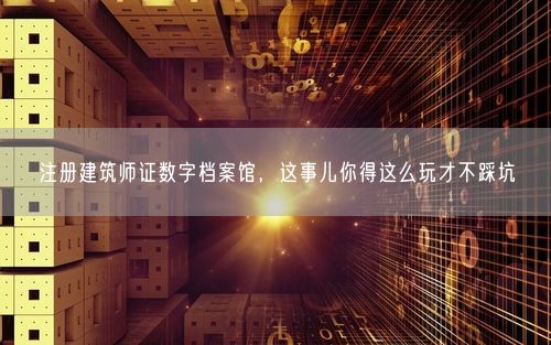 注册建筑师证数字档案馆,这事儿你得这么玩才不踩坑