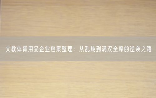 文教体育用品企业档案整理：从乱炖到满汉全席的逆袭之路