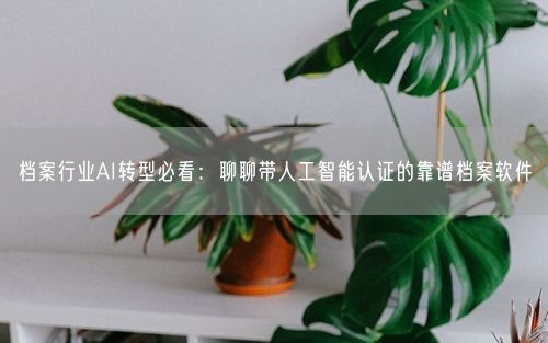 档案行业AI转型必看:聊聊带人工智能认证的靠谱档案软件