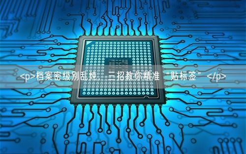 <p>档案密级别乱炖，三招教你精准“贴标签”</p>