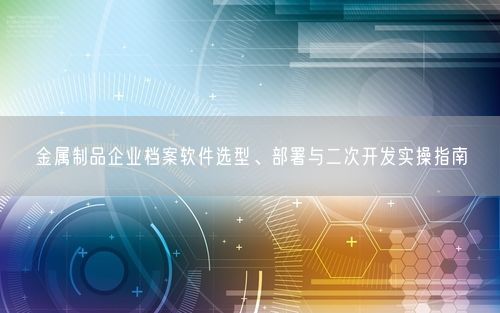 金属制品企业档案软件选型、部署与二次开发实操指南