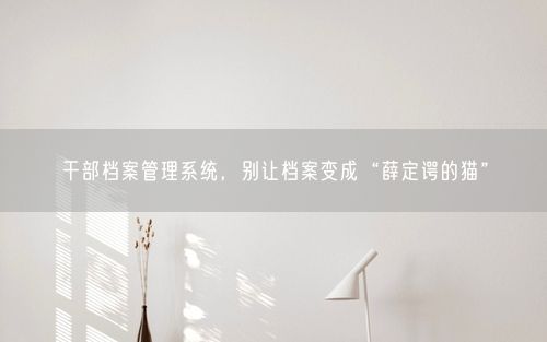 干部档案管理系统,别让档案变成“薛定谔的猫”